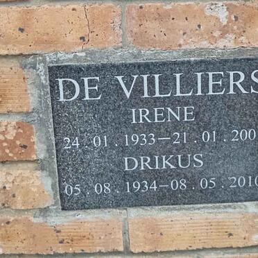 VILLIERS Drikus, de 1934-2010 &amp; Irene 1933-2001
