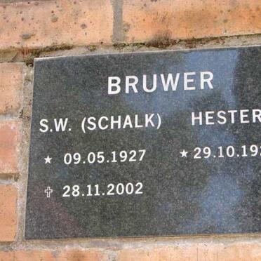 BRUWER S.W. 1927-2002 &amp; Hester 1928-
