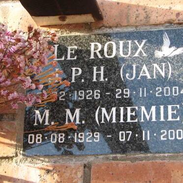 ROUX P.H., le 1926-2004 &amp; M.M. 1929-2007