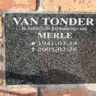 TONDER Merle, van 1941-2005