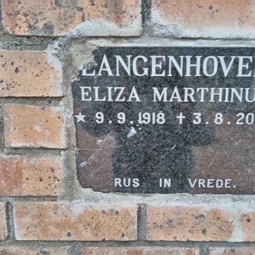 LANGENHOVEN Eliza Marthinus 1918-2009