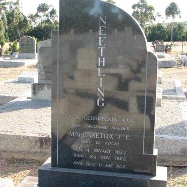 NEETHLING Margaretha J.C. nee DE KOCK 1877-1963