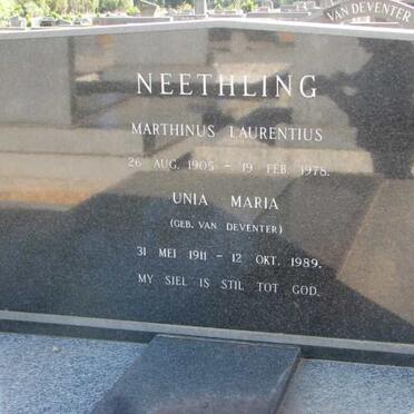 NEETHLING Marthinus Laurentius 1905-1978 &amp; Unia Maria DEVENTER 1911-1989
