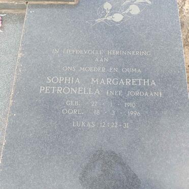 NEETHLING Sophia Margaretha Petronella nee JORDAAN 1910-1996