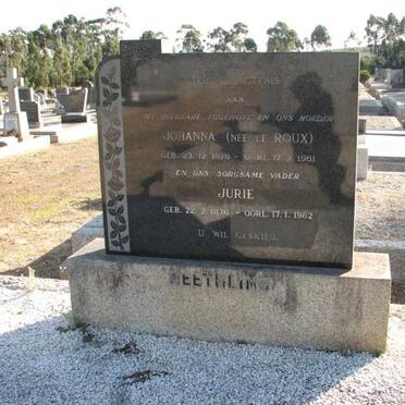 NEETHLING Jurie 1876-1962 &amp; Johanna LE ROUX 1876-1961