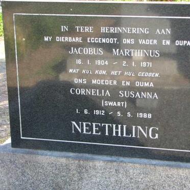 NEETHLING Jacobus Marthinus 1904-1971 &amp; Cornelia Susanna SWART 1912-1988