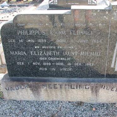 NEETHLING Philippus 1889-1954 &amp; Maria Elizabeth GROENEWALD 1889-1962