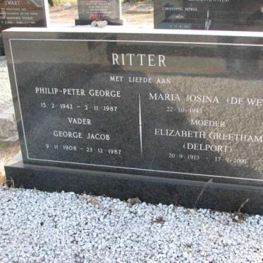 RITTER George Jacob 1908-1987 &amp; Elizabeth Greetham DELPORT 1913-2000
