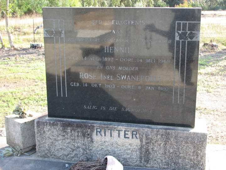 RITTER Hennie 1892-1969 &amp; Rose SWANEPOEL 1903-1992