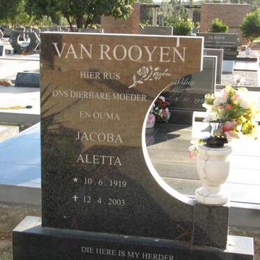 ROOYEN Jacoba Aletta, van 1919-2003