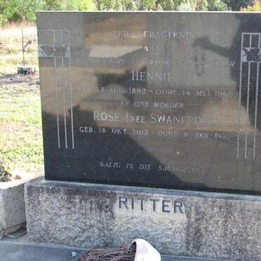 RITTER Hennie 1892-1969 &amp; Rose SWANEPOEL 1903-1992