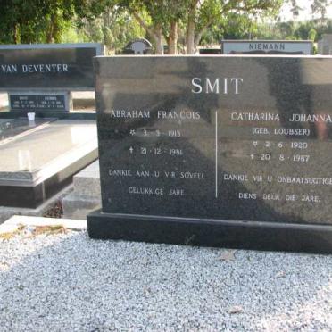 SMIT Abraham Francois 1913-1981 &amp; Catharina Johanna LOUBSER 1920-1987