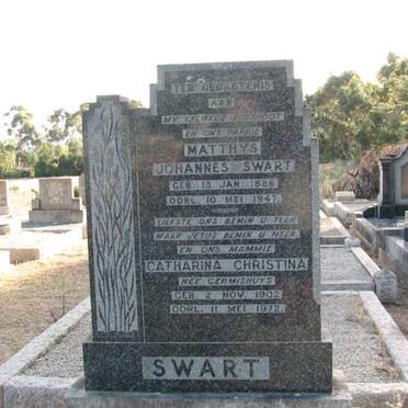 SWART Matthys Johannes 1886-1947 &amp; Catharina Christina GERMISHUYS 1902-1972