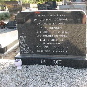 TOIT H.F., du 1909-1984 &amp; I.M.H. GROENEWALD 1917-2005
