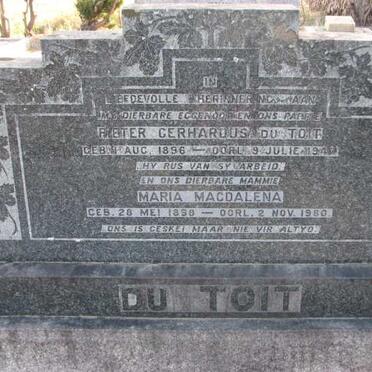 TOIT Pieter Gerhardus, du 1896-194? &amp; Maria Magdalena 1898-1960