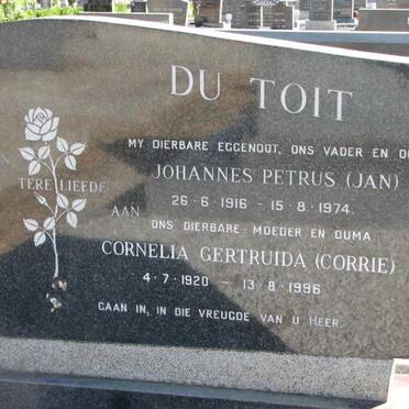TOIT Johannes Petrus, du 1916-1974 &amp; Cornelia Gertruida 1920-1996