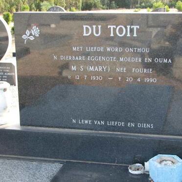 xTOIT M.S., du nee FOURIE 1930-1990