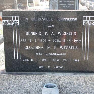WESSELS Hendrik P.A. 1900-1959 &amp; Gloudina M.E. GROENEWALD 1892-1982