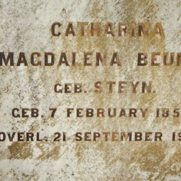 BEUKES Catharina Magdalena nee STEYN 1856-1906