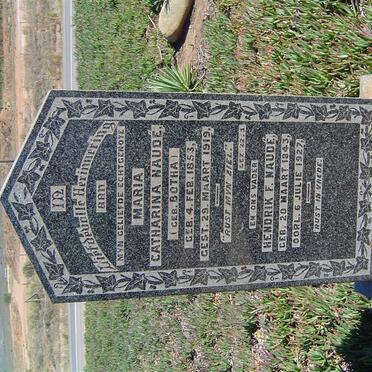 NAUDE Hendrik F. 1843-1927 &amp; Maria Catharina BOTHA 1853-1919