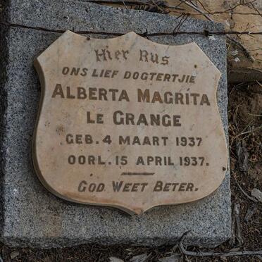 GRANGE Alberta Magrita, le 1937-1937