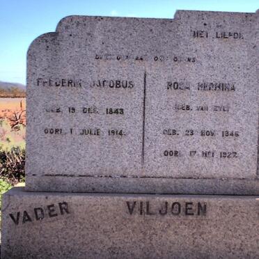 VILJOEN Frederik Jacobus 1843-1914 &amp; Rosa Hermina VAN ZYL 1846-1927