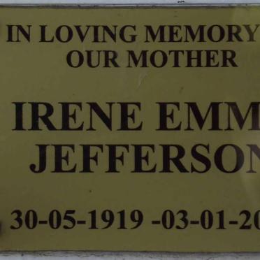 JEFFERSON Irene Emma 1919-2007