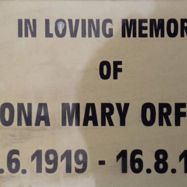 ORFORD Rona Mary 1919-1999