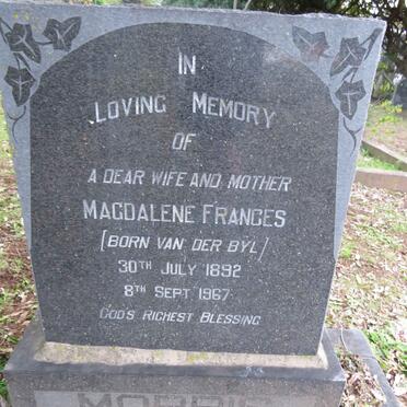 MORRIS Magdalene Frances nee VAN DER BYL 1892-1967