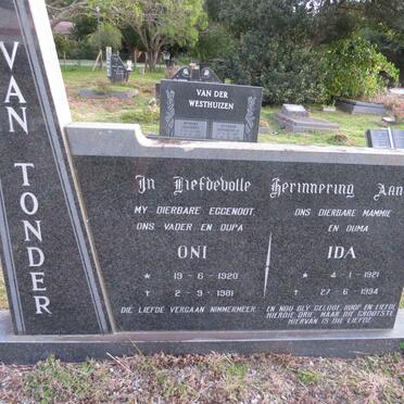 TONDER Oni, van 1920-1981 &amp; Ida 1921-1994