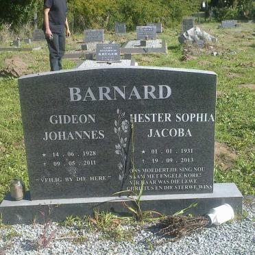 BARNARD Gideon Johannes 1928-2011 &amp; Hester Sophia Jacoba 1931-2013