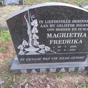 BARNARD Magrietha Fredrika 1930-1994
