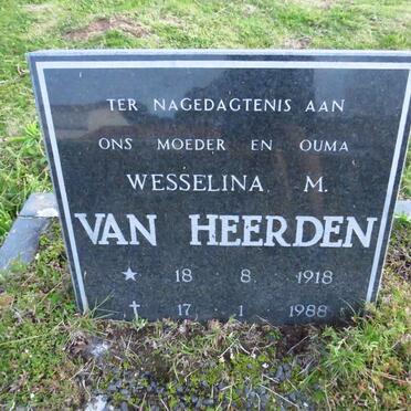 HEERDEN Wesselina M., van 1918-1988