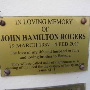 ROGERS John Hamilton 1937-2012