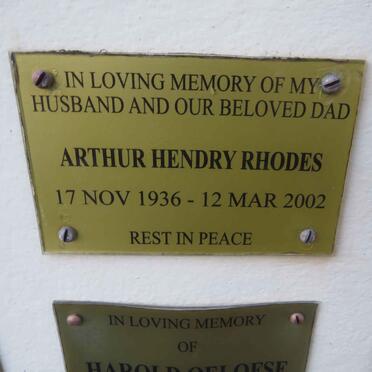 RHODES Arthur Hendry 1936-2002