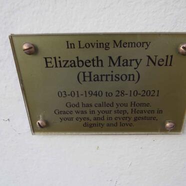 NELL Elizabeth Mary nee HARRISON 1940-2021