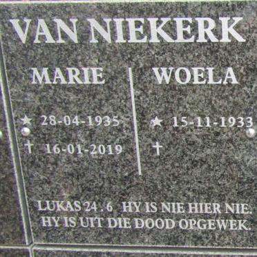 NIEKERK Woela, van 1933- &amp; Marie 1935-2019