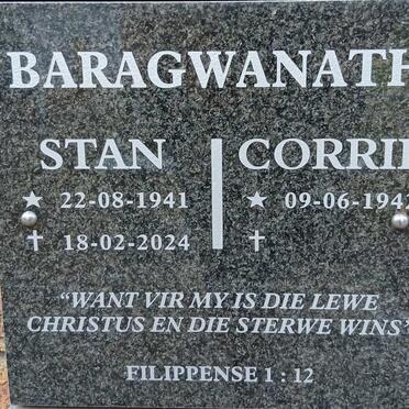 BARAGWANATH Stan 1941-2024 & Corrie 1942-
