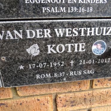 WESTHUIZEN Kotie, van der 1952-2017