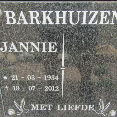 BARKHUIZEN Jannie 1934-2012