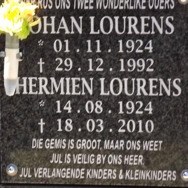 LOURENS Johan 1924-1992 &amp; Hermien 1924-2010
