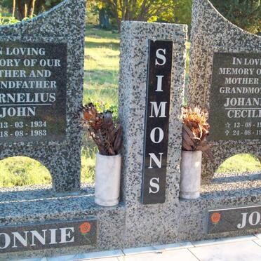 SIMONS Cornelius John 1934-1983 &amp; Johanna Cecilai 1934-1990