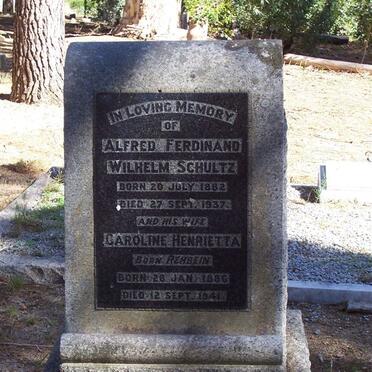 SCHULTZ Alfred Ferdinand Wilhelm 1882-1937 &amp; Caroline Henrietta REHBEIN 1886-1941