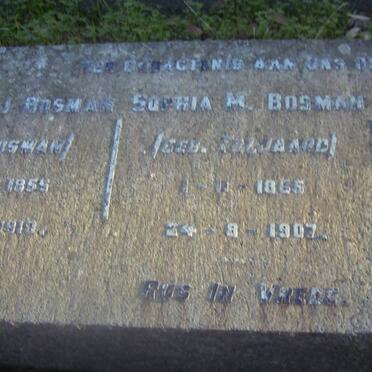 BOSMAN Sophia nee TALJAARD 1865-1907