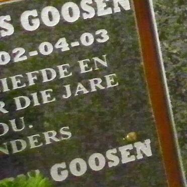 GOOSEN Cornelis Johannes 1934-2002 &amp; ? -2017