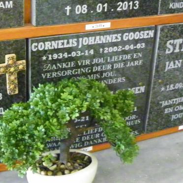 GOOSEN Cornelis Johannes 1934-2002 &amp; ? -2017