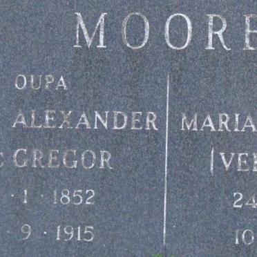 MOORE John Alexander McGregor 1852-1915 &amp; Maria Hendrina VERMEULEN 1855-1930