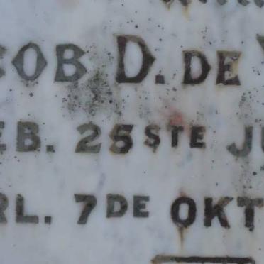 VILLIERS Jacob D., de 1902-1923