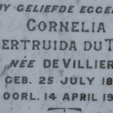 TOIT Cornelia Gertruida, du nee DE VILLIERS 1891-1927