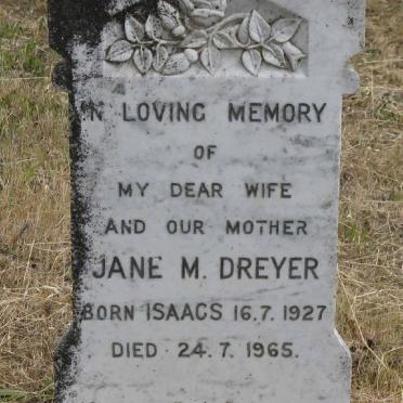 DREYER Jane M. nee ISAACS 1927-1965